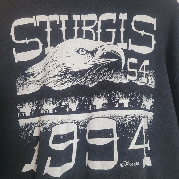 VTG Sturgis 1994 Wild West Days 54th Annual Black Crewneck Sweatshirt Size L - Picture 5 of 9